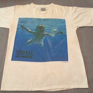 Vintage 1992 NIRVANA Nevermind Brockum L USA Tour Shirt Kurt Cobain Double Sided